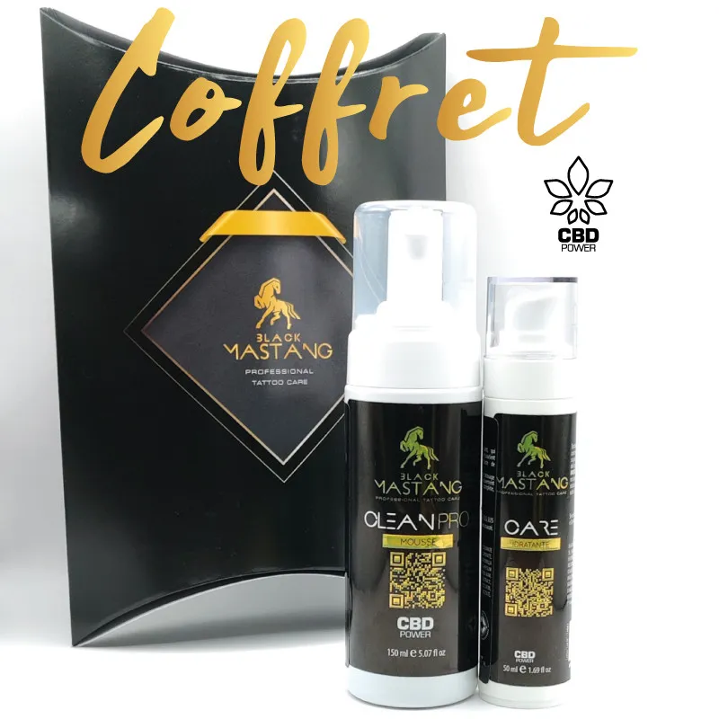 Coffret après tatouage CBD | CLEAN PRO + CARE Black Mastang
