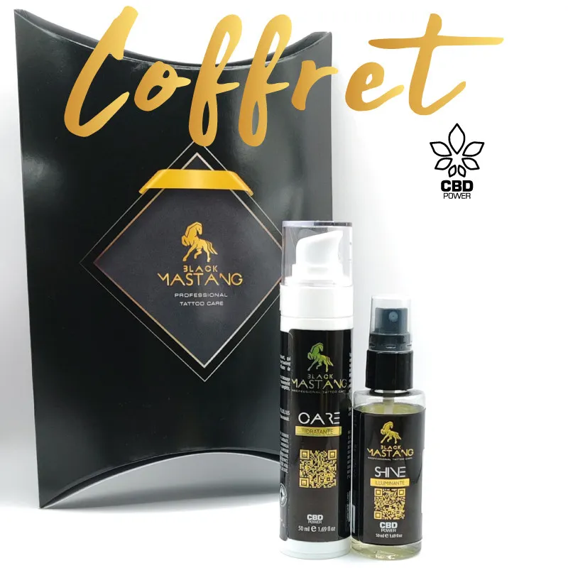 Coffret soin tatouage CBD | CARE + SHINE Black Mastang