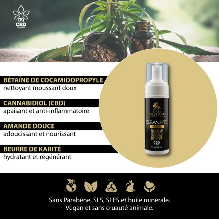 Clean Pro – Mousse nettoyante professionnelle pour tatouages vegan au CBD – 150 mL