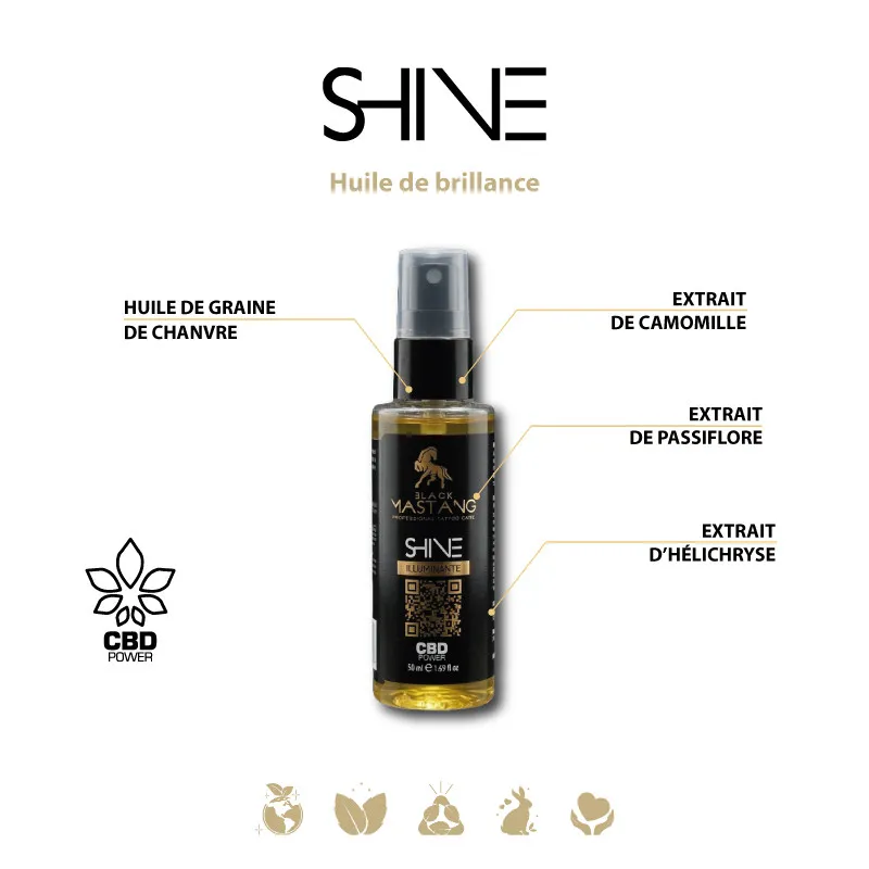 Huile pour tatouage terne | Shine CBD vegan – Black Mastang