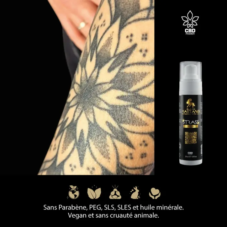 Strass – Huile scintillante pour tatouages au CBD – 50 mL